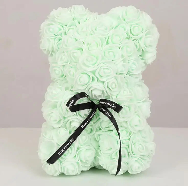 Artificial Flowers 25cm Rose Bear Girlfriend Anniversary Christmas Valentine's Day Gift Birthday Present For Wedding Party