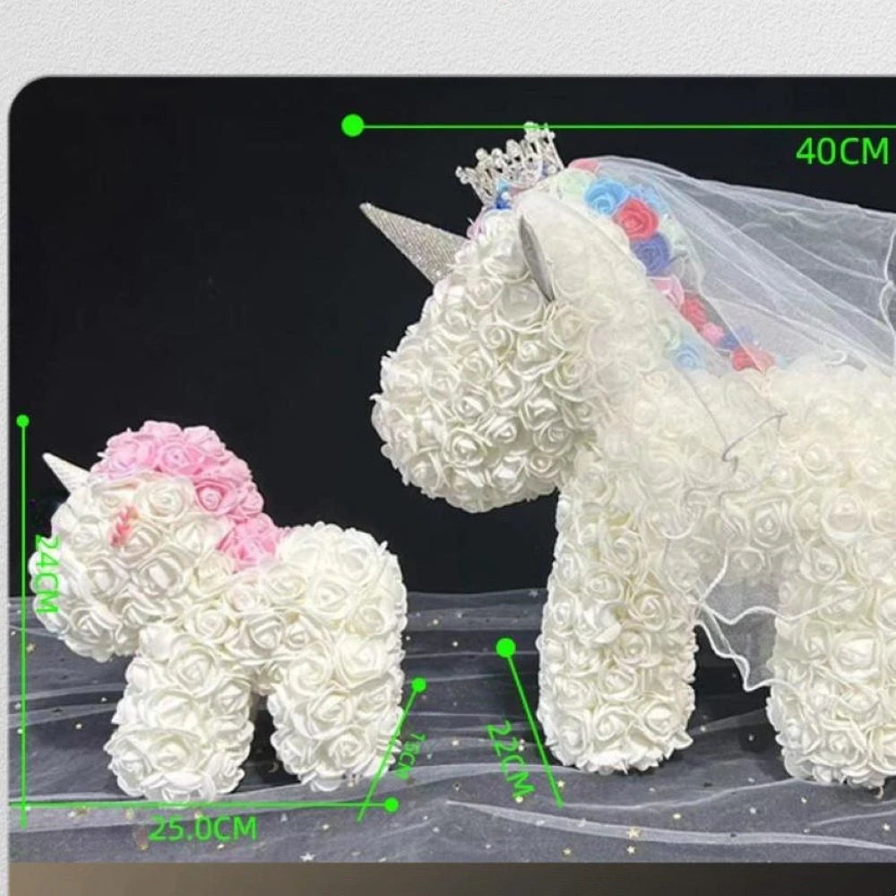 Artificial Eternal Flower Rose Unicorns Valentine's Day Gifts Decoration Creative Simulated Rose Flower Birthday Gift Ornaments