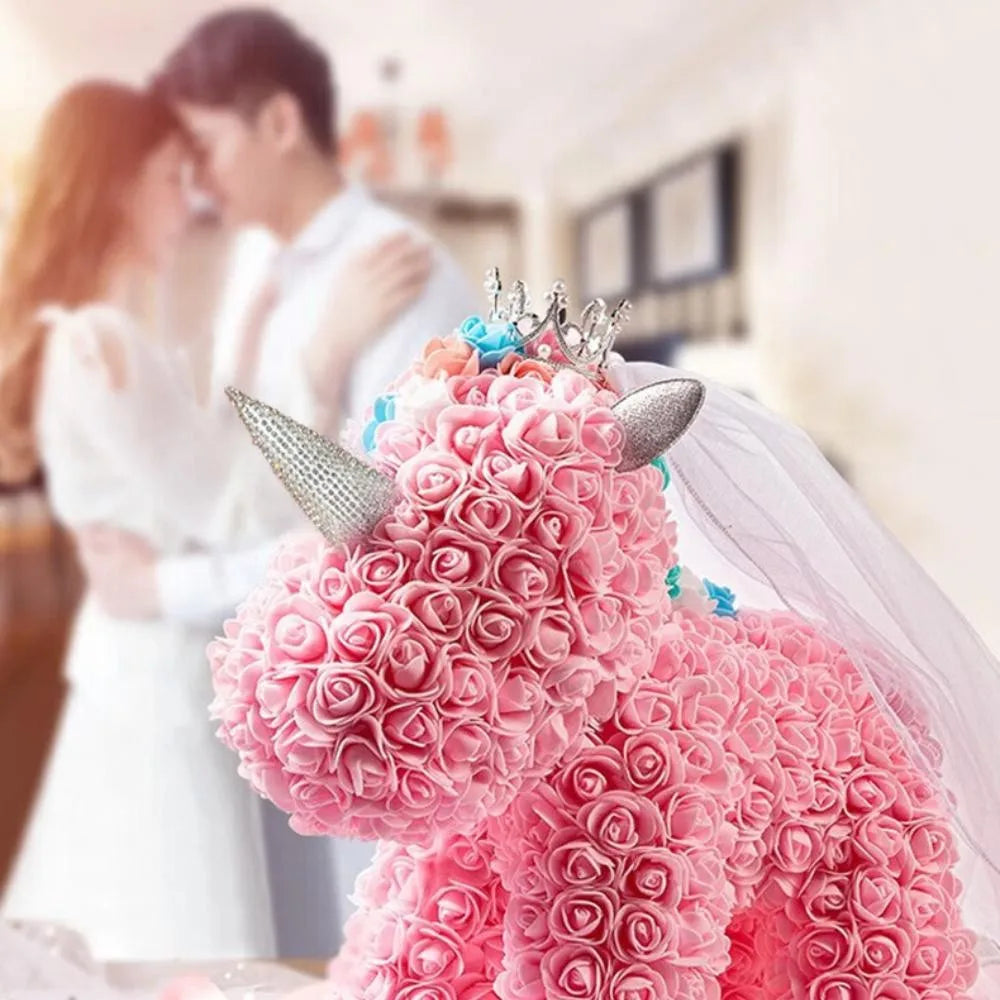 Artificial Eternal Flower Rose Unicorns Valentine's Day Gifts Decoration Creative Simulated Rose Flower Birthday Gift Ornaments