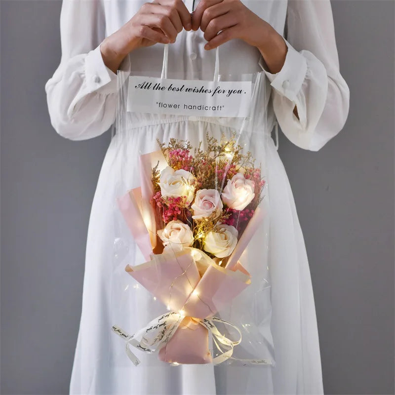 Creative Gift Dried Flowers Carnations Sunflowers Soap Roses Gift Giving Simulated Flower Gift Box 520 Bouquet Finished Products