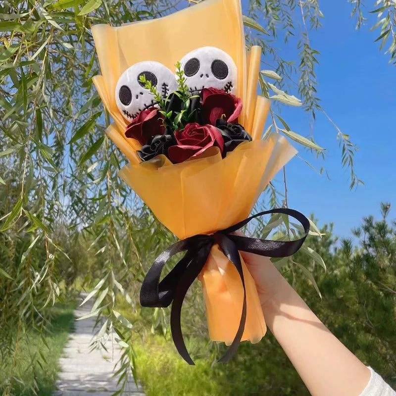 Cartoon Anime KT Cat Stitch Halloween Jack Skellington Plush Dolls Flower Bouquets Graduation Birthday Christmas Valentine Gifts