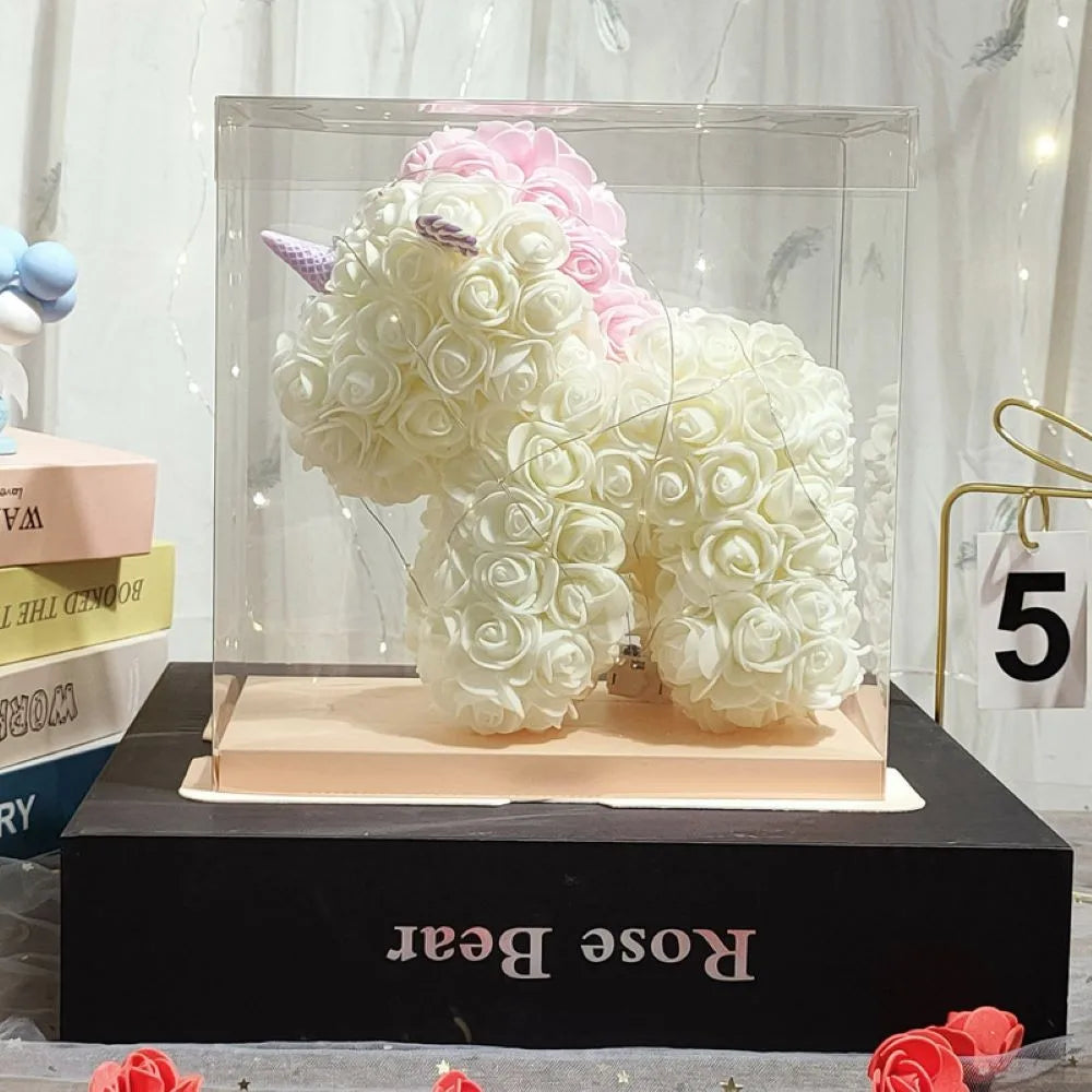 Artificial Eternal Flower Rose Unicorns Valentine's Day Gifts Decoration Creative Simulated Rose Flower Birthday Gift Ornaments