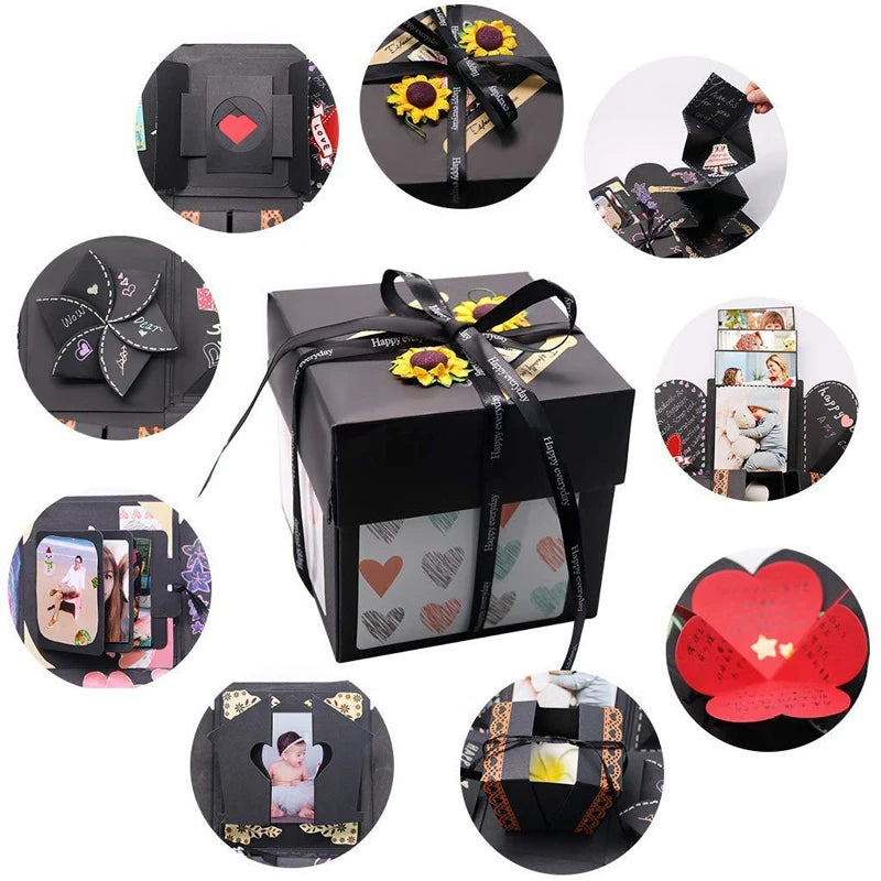 Hot Surprise Party's Love Explosion Box Gift for Anniversary Scrapbook DIY Puzzle Handmade Valentine'S Day Love Explosion Box