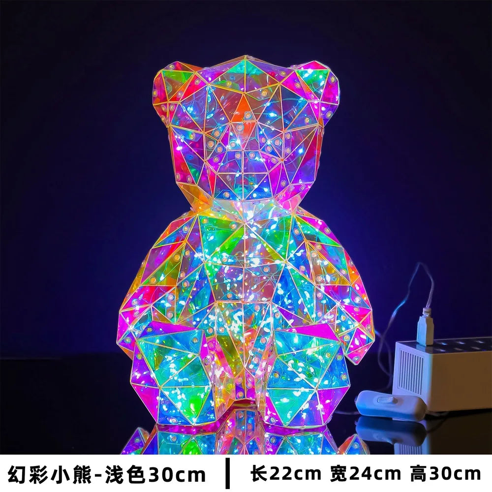 30cm Teddy Bear Doll Gift Lamp Colorful Sparkling Romantic Surprise LED gift Light Girls Birthday Valentine's Day Bedroom Decor
