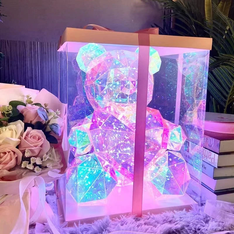 30cm Teddy Bear Doll Gift Lamp Colorful Sparkling Romantic Surprise LED gift Light Girls Birthday Valentine's Day Bedroom Decor